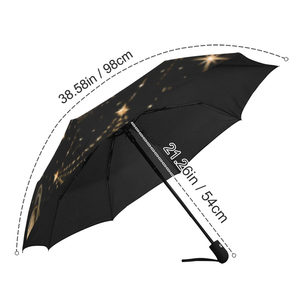 Golden Galaxy Compact Automatic Umbrella