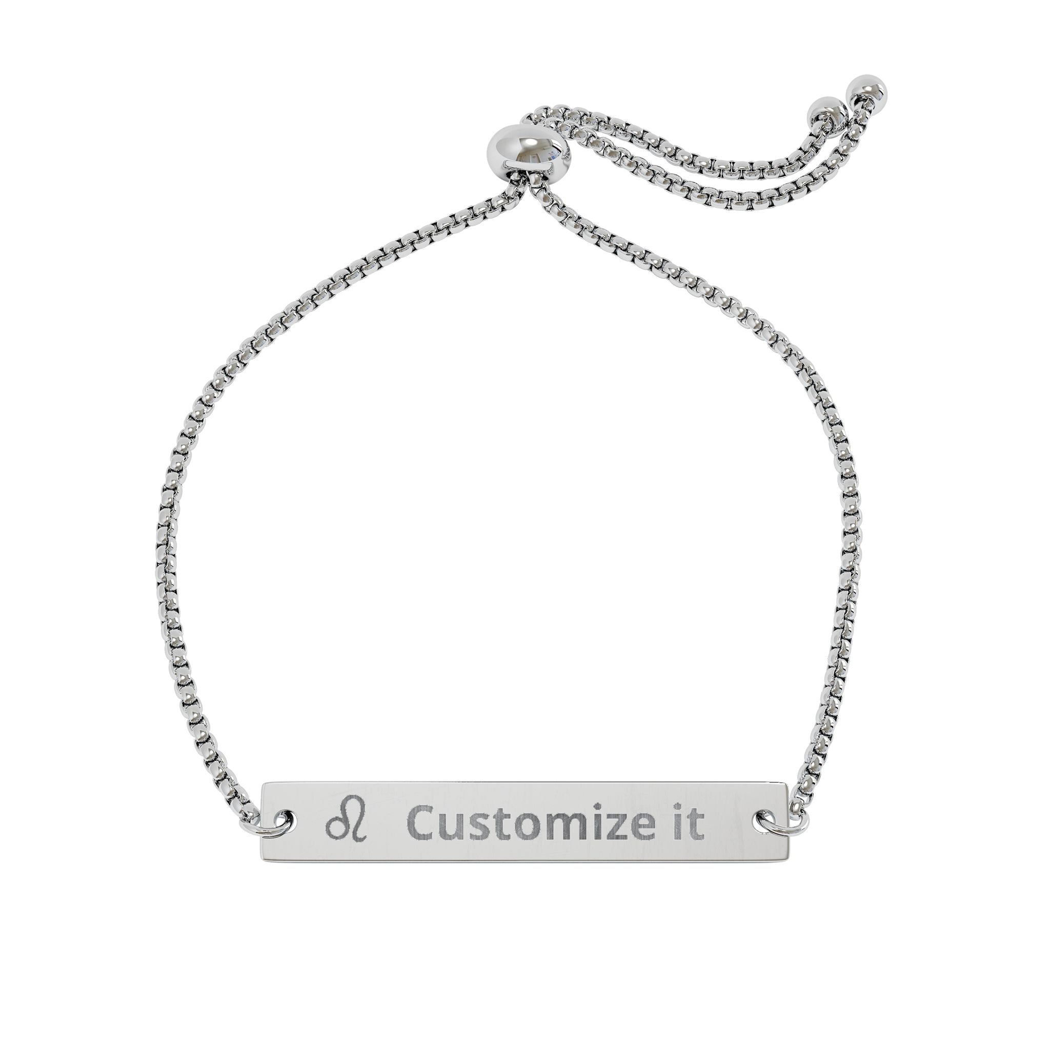 Customizable Leo Zodiac Bar Bracelet