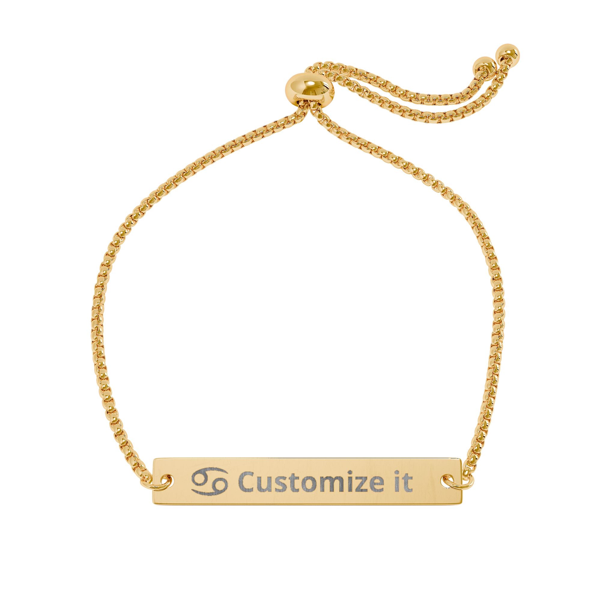 Customizable Cancer Zodiac Bar Bracelet