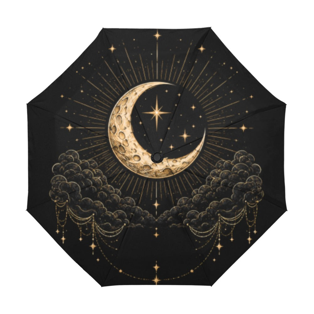 Moonlit Crescent Compact Automatic Umbrella