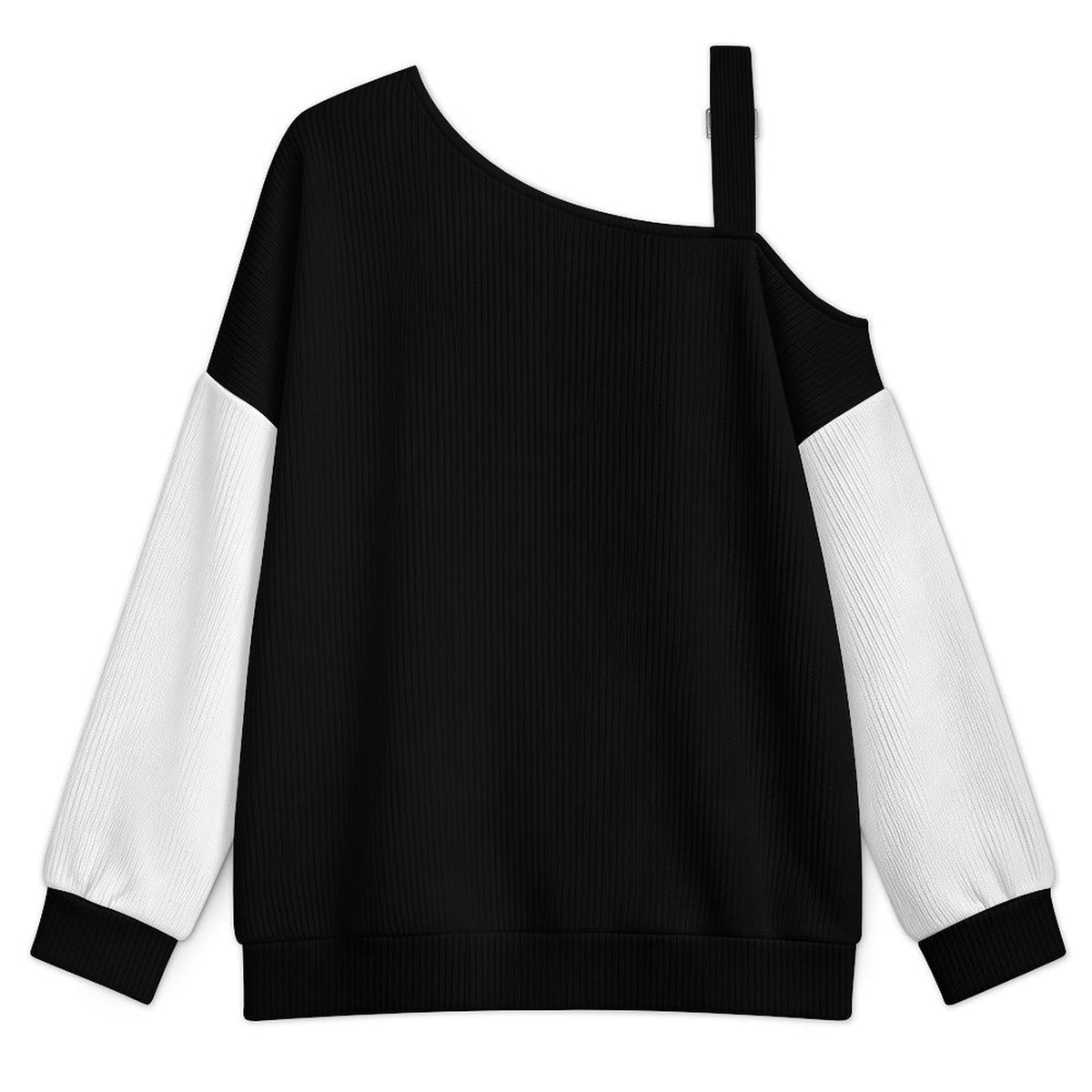 SHARP TONGUE Snake-Tongue Off-the-Shoulder Sweatshirt