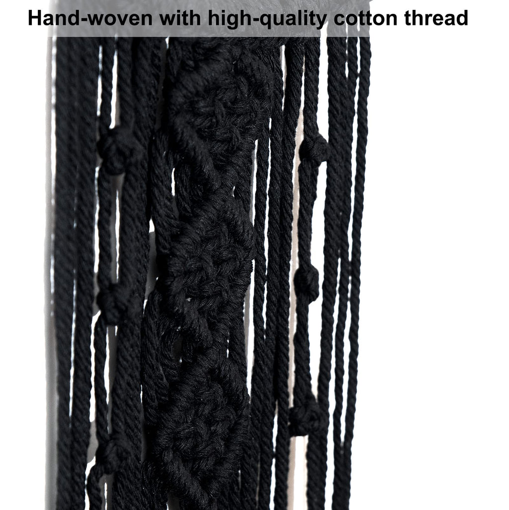 MOONFLY Black Moon Dream Catcher with Handmade Woven Cotton Macrame Wall Hanging Boho Home Decoration Ornament Craft Gift