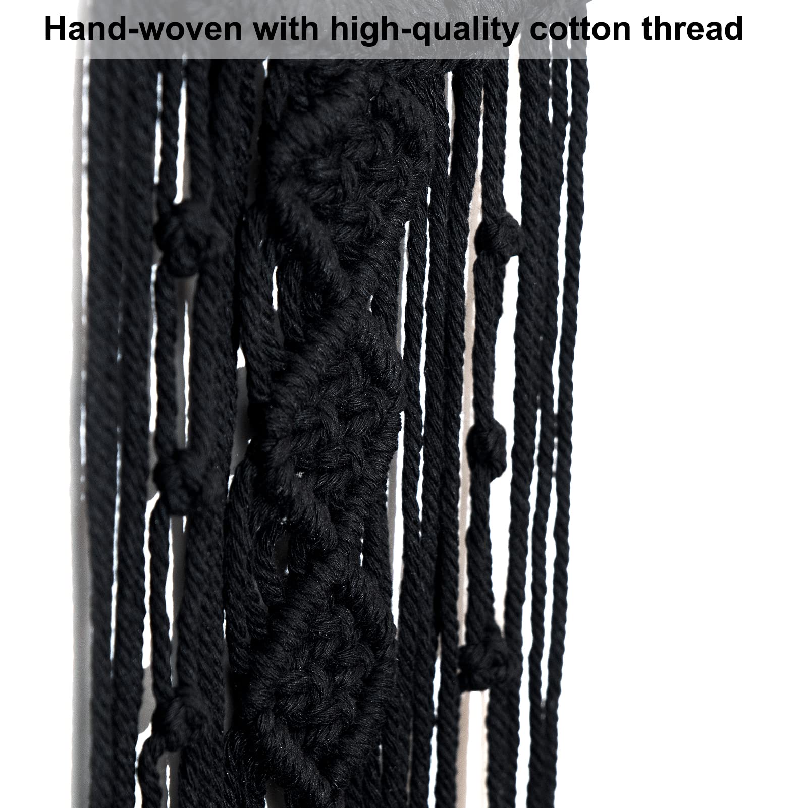 MOONFLY Black Moon Dream Catcher with Handmade Woven Cotton Macrame Wall Hanging Boho Home Decoration Ornament Craft Gift