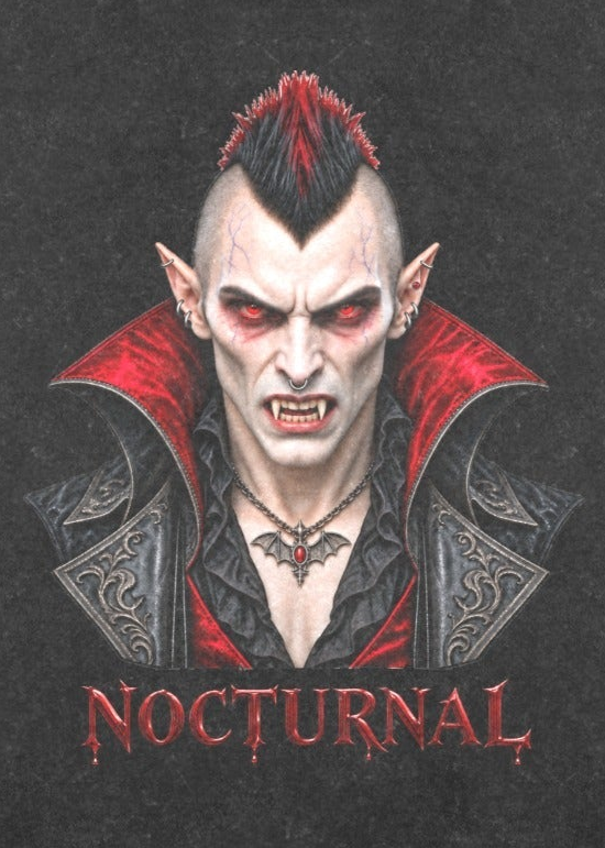 NOCTURNAL Vampire Men’s Washed Cotton T-Shirt