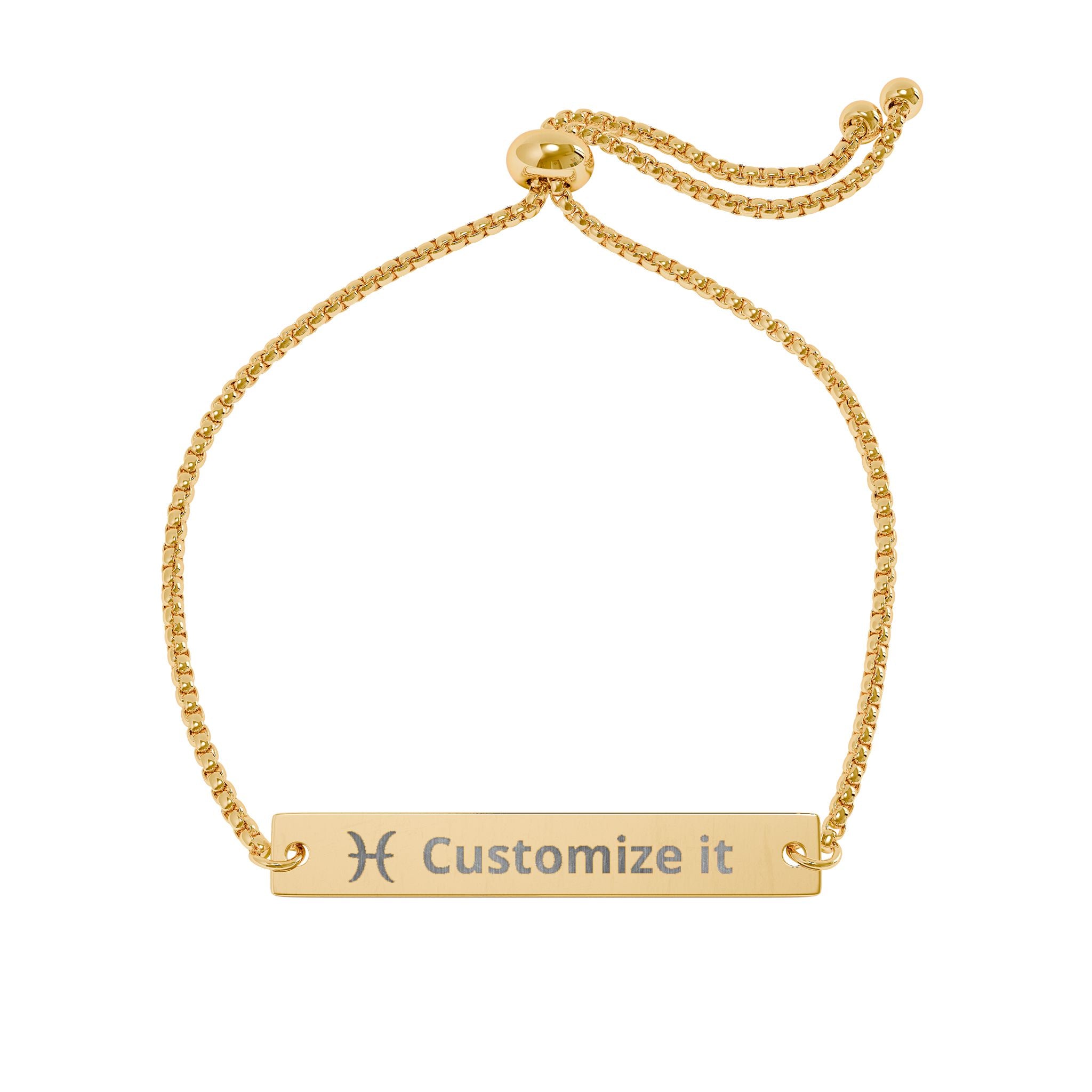 Customizable Pisces Zodiac Bar Bracelet