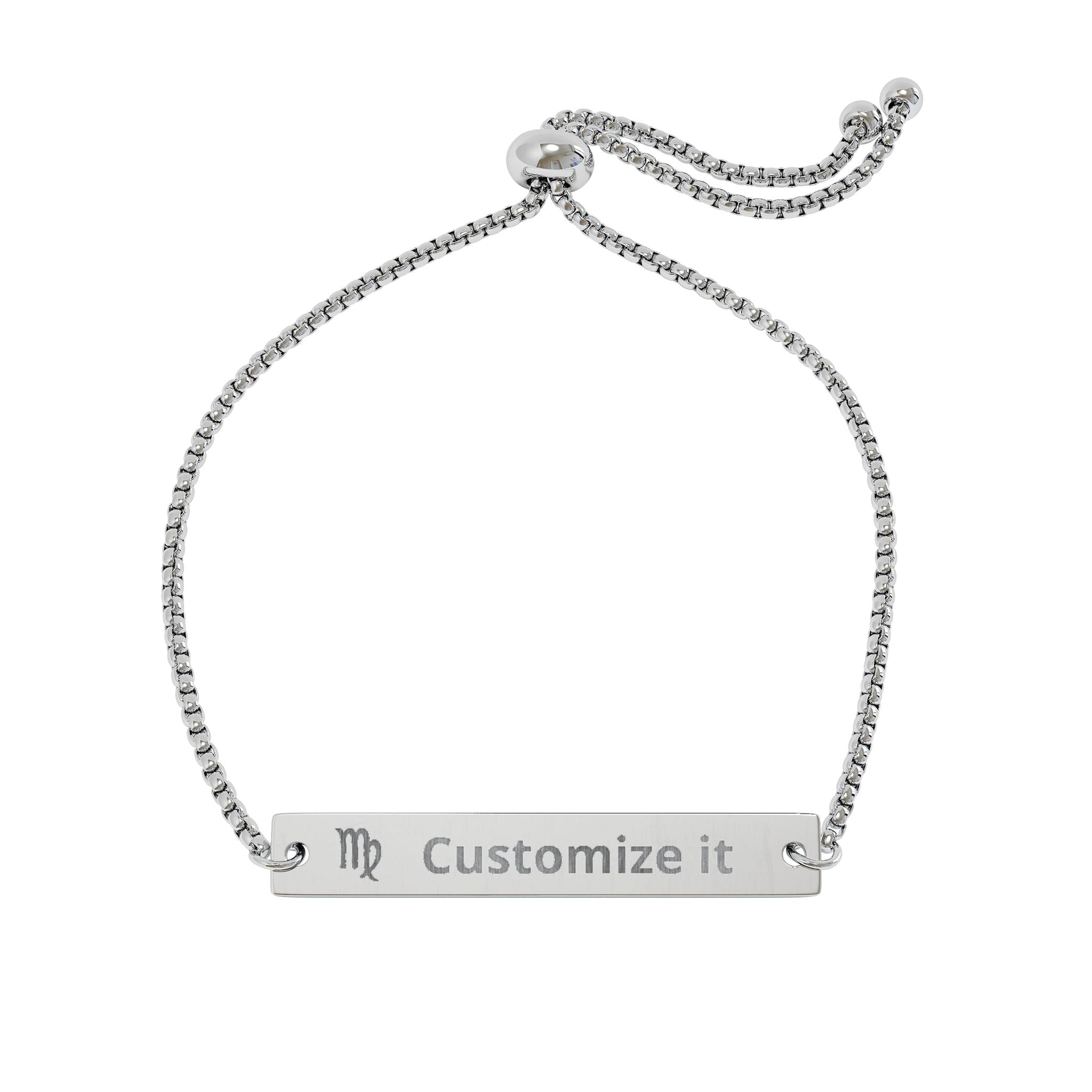 Customizable Virgo Zodiac Bar Bracelet