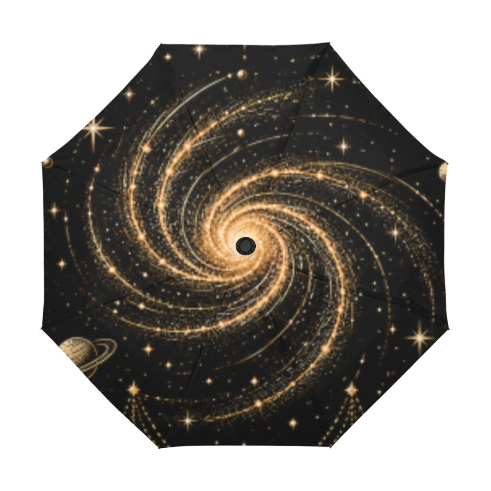 Golden Galaxy Compact Automatic Umbrella