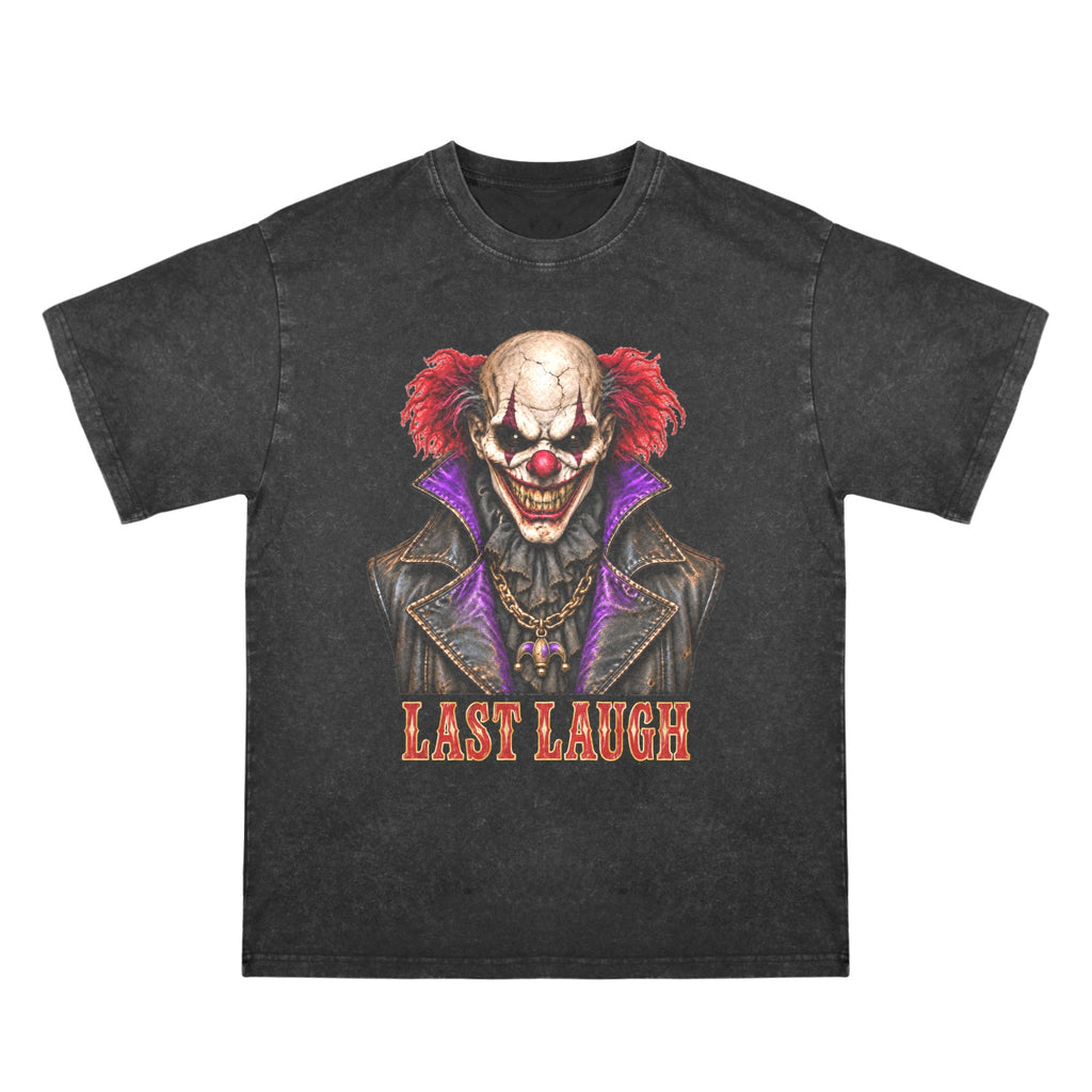 LAST LAUGH Scary Clown Men’s Washed Cotton T-Shirt