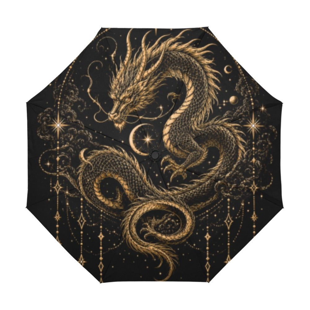 Golden Dragon Compact Automatic Umbrella