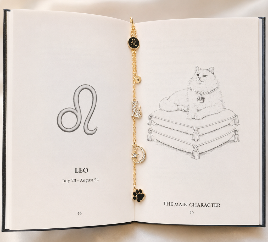 Cosmic Cats Signed Book + Bookmark Jewelry Gift Set