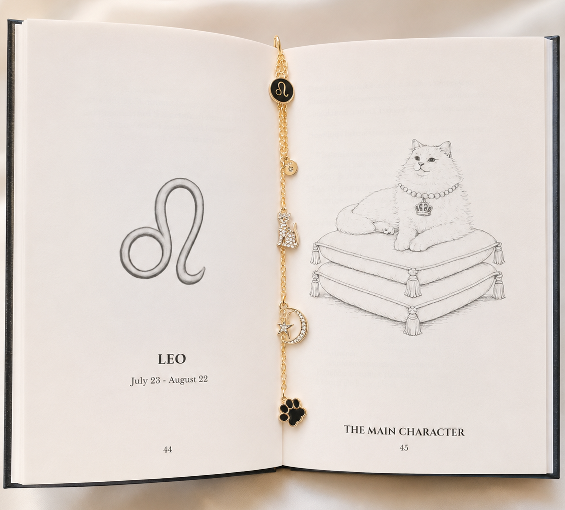 Cosmic Cats Signed Book + Bookmark Jewelry Gift Set