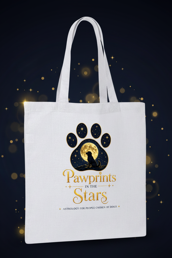 Paw Prints in the Stars™: Cosmic Dog Edition Canvas Tote Bag