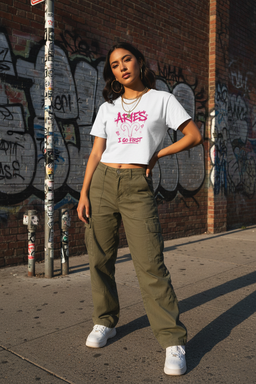 Aries I Go First Crop Top