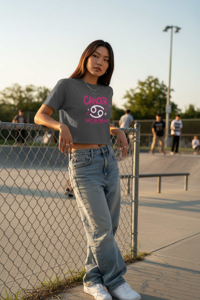 Cancer Built On Feeling Crop Top