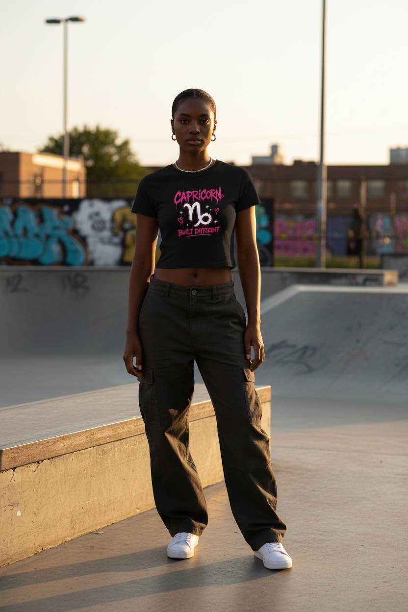 Capricorn Built Different Crop Top