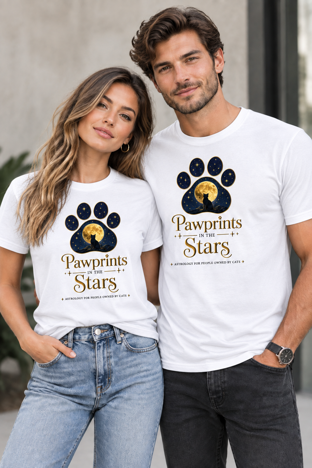 Pawprints in the Stars™ Unisex Graphic Tee | Chosen by Cats
