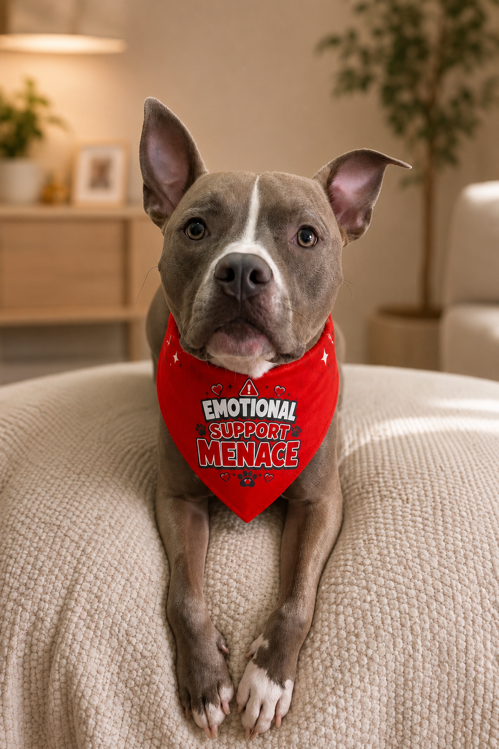 Emotional Support Menace | Clip-On Pet Bandana
