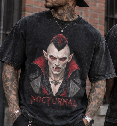 NOCTURNAL Vampire Men’s Washed Cotton T-Shirt