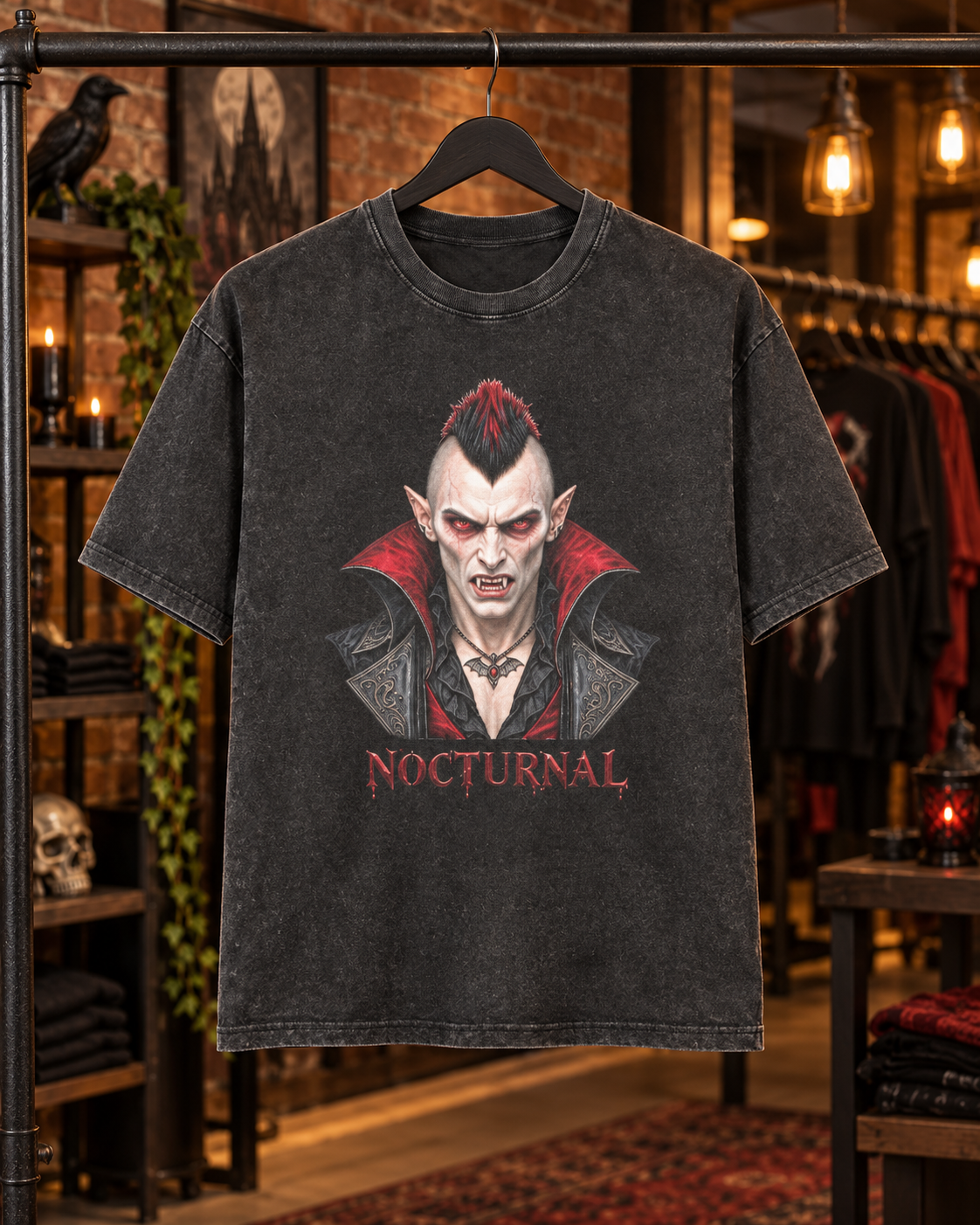 NOCTURNAL Vampire Men’s Washed Cotton T-Shirt