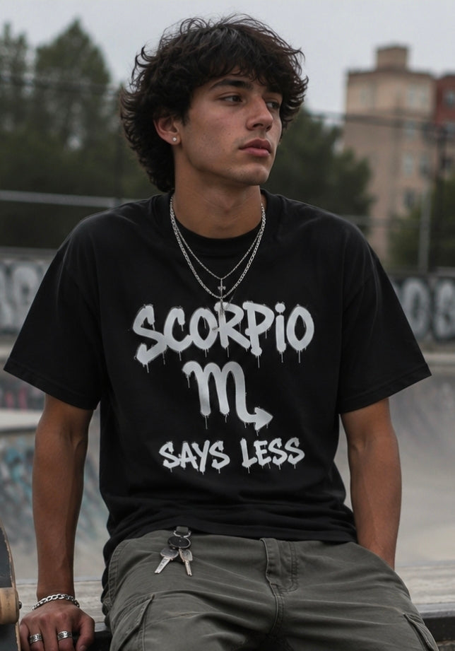 Scorpio | Says Less Zodiac Graphic Tee